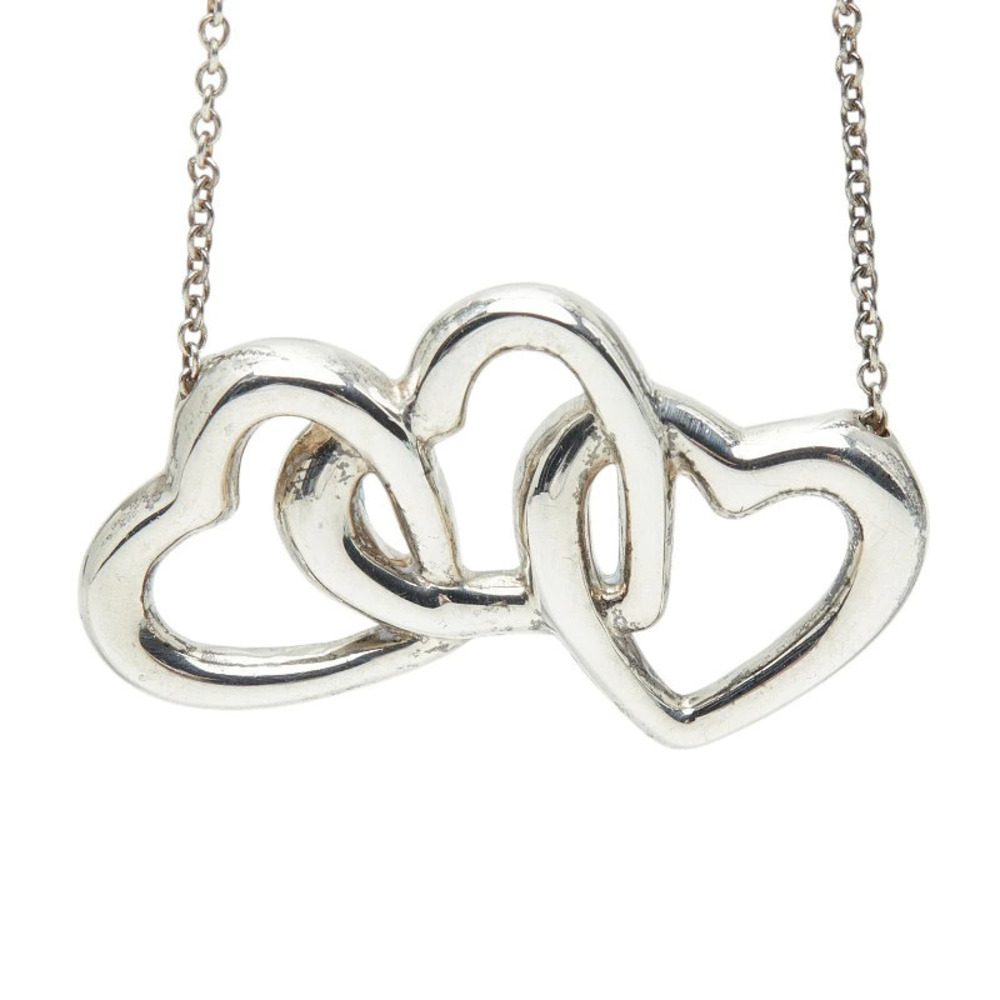 Tiffany Co Triple Heart Necklace Silver TIFFANYCo